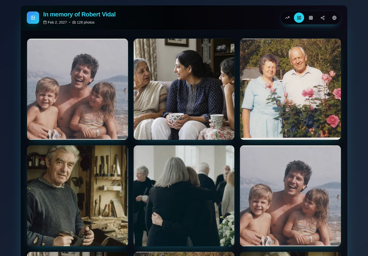 The shared album guests browse and download from